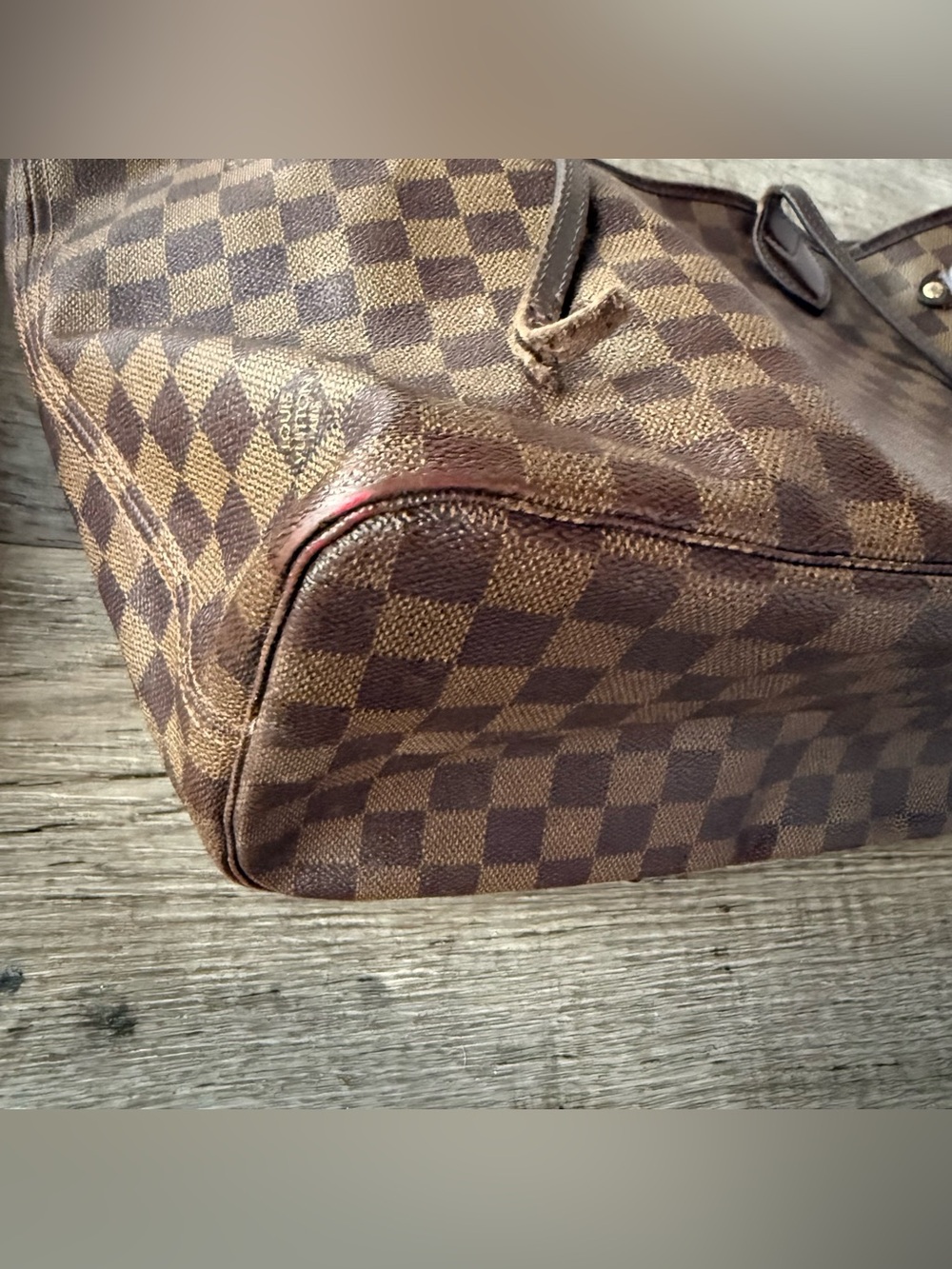 Authentic LV Damier MM Neverfull Dark Brown Monogram FLAWED - Picture 12 of 15